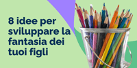 barattolo con matite colorate per attività creative per bambini
