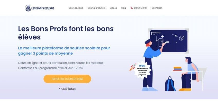 Capture decran du site web Les Bons Profs