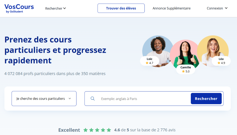 Image du site de cours particuliers VosCours
