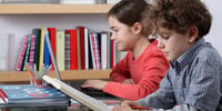 two children preparing for the 11+ non verbal reasoning exam