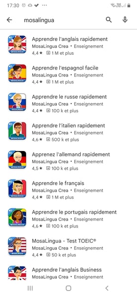 Combien de langues sur MosaLingua ?