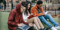students studying at university