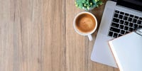 cup of coffee and laptop