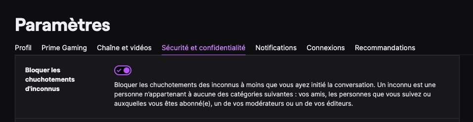 Twitch chuchotements d’inconnus