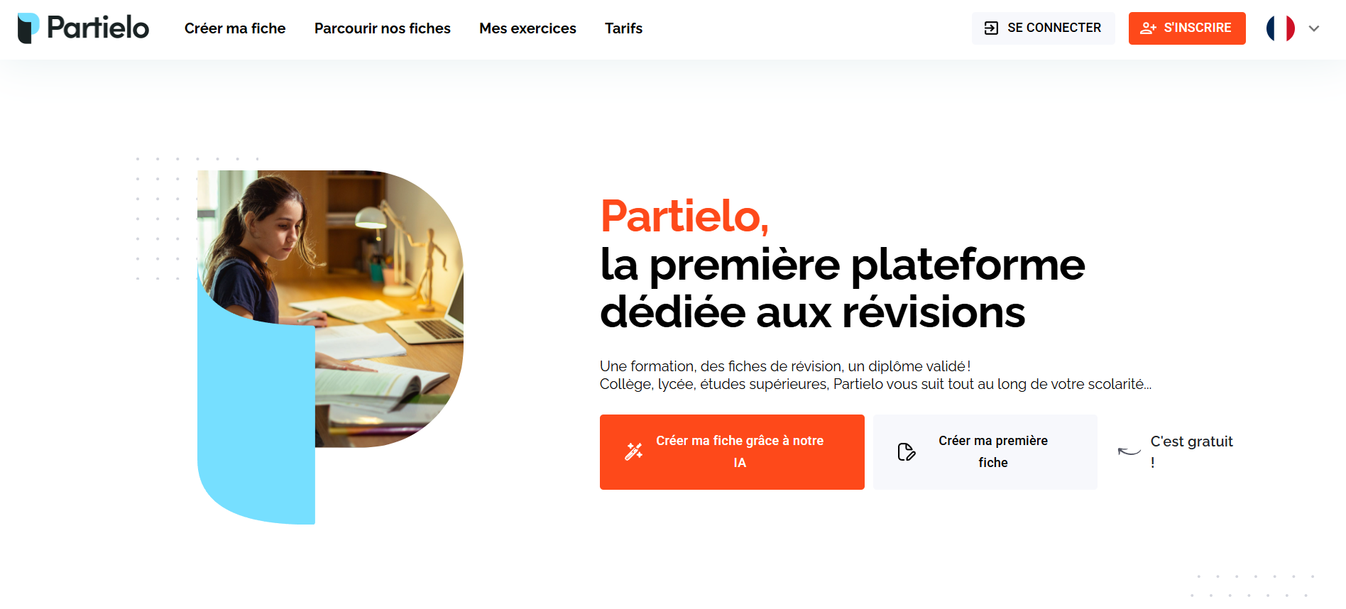 Outils IA pour faire des fiches de revisions - Partielo ia