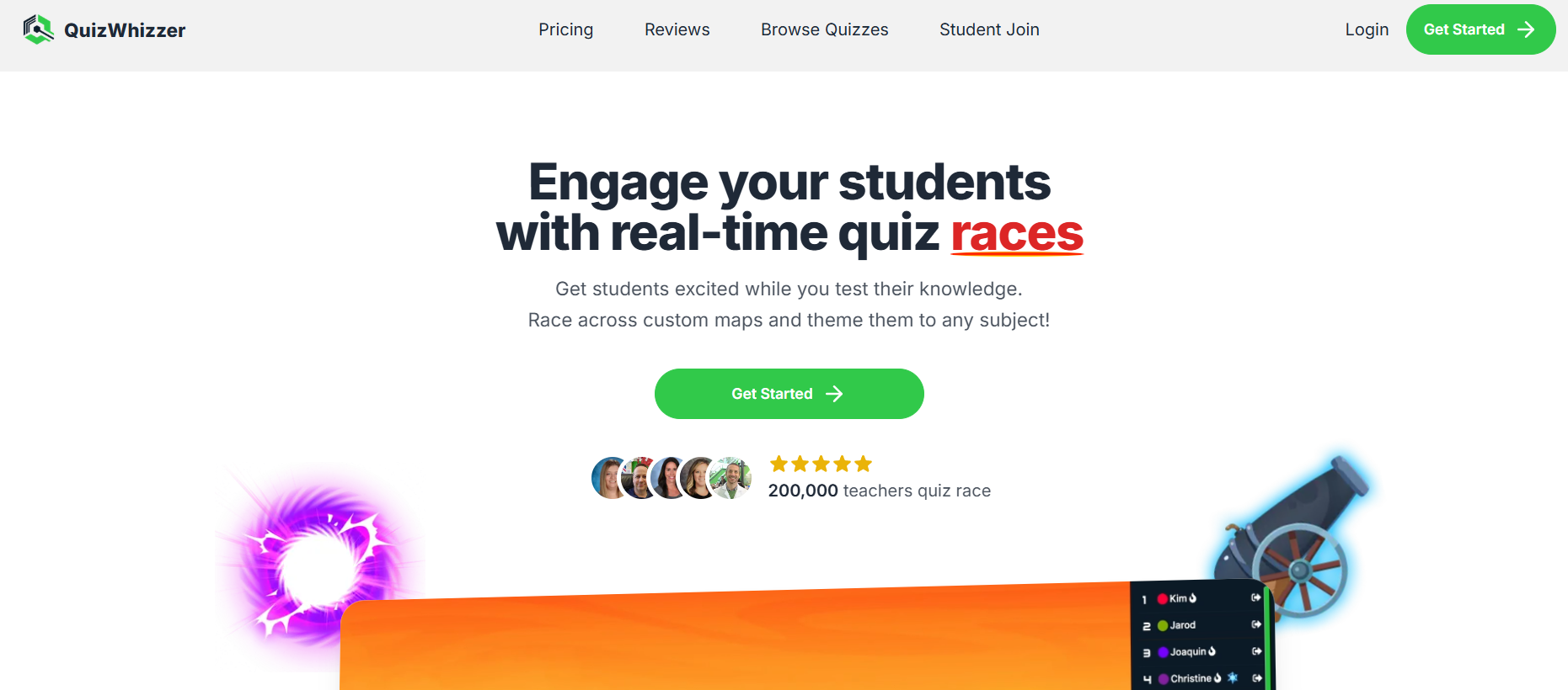 Page accueil du Generateur de quiz en ligne - QuizWhizzer - GoStudent