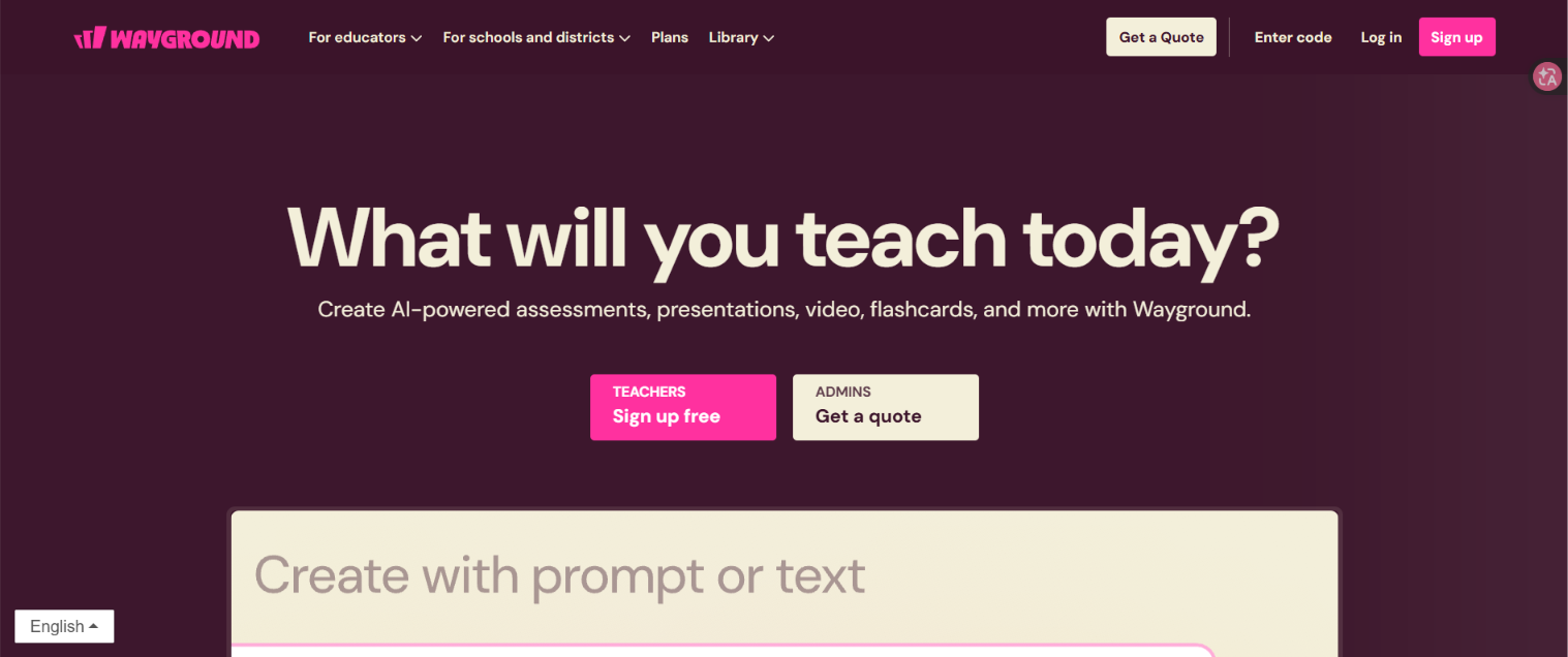 Picture of Wayground homepage