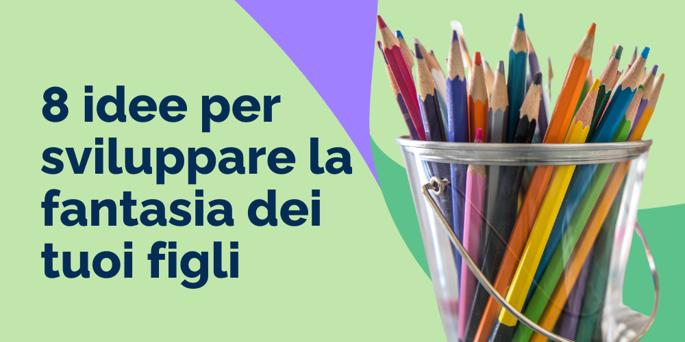 barattolo con matite colorate per attività creative per bambini