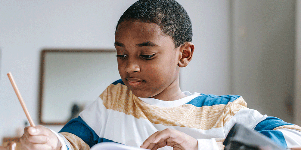 boy writing