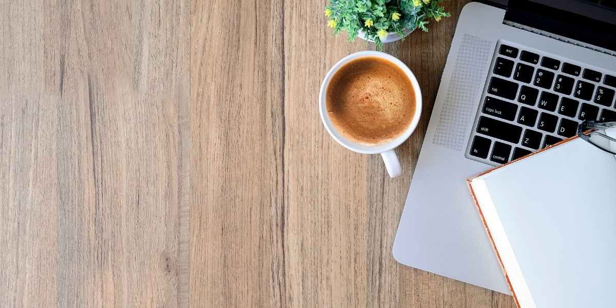 cup of coffee and laptop